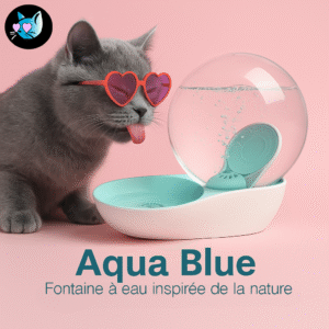 Aqua Blue — Distributeur d’eau design sans électricité pour animaux
