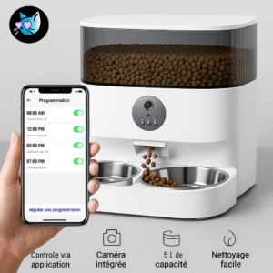 Duo Parfait: Distributeur de croquettes intelligent pour chiens et chats